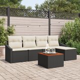 vidaXL set od 6 vrtnih sofa s jastucima crni poli ratan akacija | shoptok.hr