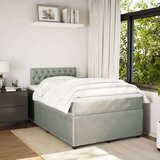 vidaXL Box spring postelja z vzmetnico svetlo siva 120x200 cm žamet | Shoptok.si