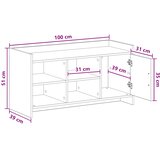  Ormar za cipele Crni hrast 100 x 39,5 x 51 cm Konstruirano drvo | shoptok.hr