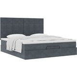  Okvir kreveta s madracima tamnosivi 200x200cm baršunasti | shoptok.hr