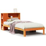 vidaXL Knjižna postelja brez ležišča vošč. rjava 90x200 cm borovina | Shoptok.si