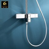 Kranig Kraanwerk Pipa za prho | nadometna tuš garnitura | z zaslonom in fiksno palico | Kotni slog | Biranda, (21731745) | Shoptok.si