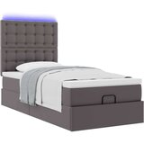 vidaXL otomanski okvir kreveta s madracem sivi 100x200cm umjetna koža | shoptok.hr