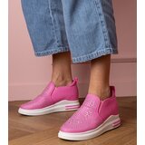 Gemre Pink women's sneakers with rhinestones on a hidden wedge Jeremi | Shoptok.si