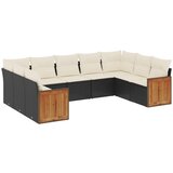  The Living Store Vrtna sedežna garnitura 9-delna z blazinami črn poli ratan - Vrtna Sedežna Garniture, (21446678) | Shoptok.si