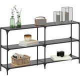  Konzolni stol s crnom staklenom površinom 158,5x30x81cm čelični | shoptok.hr