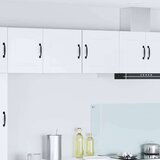  Zidni kuhinjski ormarić s policom 2 pcs Visoki sjaj bijela | shoptok.hr