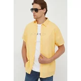 Pepe Jeans Lanena košulja Parker boja: žuta, regular, s klasičnim ovratnikom