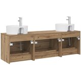  Set ormarića za kupaonicu 3 kom. Hrast artisan Smeđa 62,5 x 44,5 x 50 cm | shoptok.hr