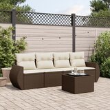  5-dijelni set vrtnih sofa s jastucima poliratan smeđi | shoptok.hr