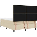  Krevet s opruga kutije s LED trakama Krema 140 x 200 cm tkanina | shoptok.hr