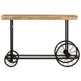 Maison Chic konzolna miza - miza ob steni 112x36x76 cm trden mangov les in železo, (21785833) Cene