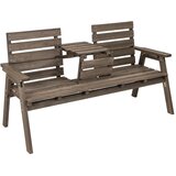 Costway Lesena vrtna klop z zložljivo mizo 160 x 64 x 86 cm, (5000007068) | Shoptok.si