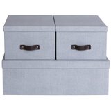 Bigso Box of Sweden Svijetlo sive kartonske kutije za pohranu u setu 3 kom s poklopcem 31x47x15 cm Inge – | shoptok.hr