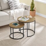  Set okruglih stolića - hrast / crne noge | shoptok.hr