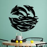 Wallity zidna dekoracija dolphins, 49 x 55 cm, crna | ePonuda.com