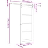 vidaXL Drsna vrata s kompletom opreme 83x211 cm Trdi les bor | Shoptok.si