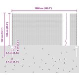 vidaXL Set ograde za pijetlove Set od 2 Siva Metal 10 x 1 m Izdržljivo | shoptok.hr