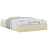 vidaXL Otomanski okvir kreveta bez madraca krem 120x200 cm od tkanine | shoptok.hr