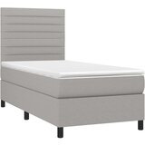  Box spring s madracem LED svjetlosivi 90x190 cm tkanina | shoptok.hr
