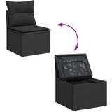 vidaXL Vrtna sedežna garnitura 8-delna z blazinami črn poli ratan | Shoptok.si