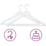 vidaXL 50-dijelni set vješalica protuklizni bijeli od tvrdog drva | shoptok.hr