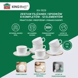 Kinghoff KH-1930 set skodelic s krožniki, 12 delov, 220 ml, bela-zlata | Shoptok.si