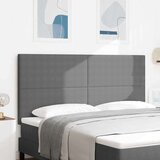  LED glava kreveta S LED lampica Svijetlo siva 180 cm Poliester | shoptok.hr