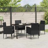  Vrtni set za objed s jastukom 5 pcs Crna poliratan | shoptok.hr