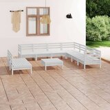  Vrtna sedežna garnitura 10-delna trdna borovina bela, (20676951) | Shoptok.si