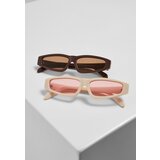 Urban Classics Lefkada 2-Pack Sunglasses Brown/Brown+White/Pink Cene