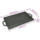 Grill Tava s Dva Lica 2 kom Lijevano Željezo 38x23 cm | shoptok.hr