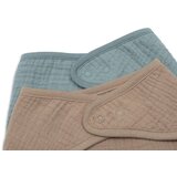 Jollein 2 dijelni set pamučnih podbradnjaka muslin sea green/biscuit | shoptok.hr