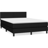 vidaXL Box spring postelja z vzmetnico črna 140x200 cm blago, (20792048) Cene