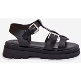 EVENTO Eco Leather Women's Sandals With Buckles Black Mireza | shoptok.hr