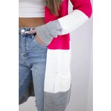 Kesi Cardigan sweater on straps gray+raspberry | shoptok.hr