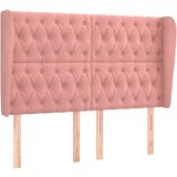 Maison Chic Posteljno vzglavje - Vzglavna omarica - Nočna omarica z ušesi roza 163x23x118/128 cm žamet, (21708468) Cene