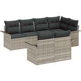 vidaXL Vrtna sedežna garnitura z blazino 7 pcs Svetlo siva Poly ratan, (5000155017) | Shoptok.si