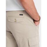 Ombre Men's monochromatic shorts with cargo pockets - beige | Eponuda.ba