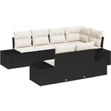 vidaXL Set od 7 dijelova vrtnih kauča s jastucima Crni Poli Ratan | shoptok.hr