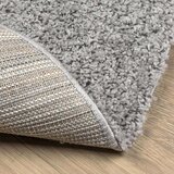  Čupavi moderni tepih s visokim vlaknima sivi Ø 100 cm | shoptok.hr