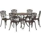  Set za blagovanje u vrtu od 7 komada brončana lijevana aluminij | shoptok.hr