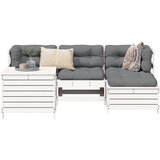 Maison Chic Seti vrtnega pohištva - Vrtna garnitura - Vrtni pohištvo set 5-delna bela trdna borovina, (21816142) | Shoptok.si
