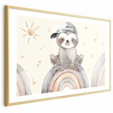  Plakat - Little Animal Among Stars and Rainbows 42x29.7 Zlatni okvir s margom | shoptok.hr