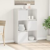 Furnova Visoka omara bela 74x35x117 cm trdna borovina, (21954793) Cene