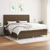  Box spring postelja z vzmetnico temno rjav 200x200 cm blago, (20999424) | Shoptok.si
