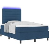  Krevet s opruga kutije s LED trakama Plava 120 x 190 cm tkanina Slike