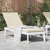 Maison Chic Ležalnik - Sončna ležalnik z blazino bel 186x60x29 cm PP, (22057600) | Shoptok.si