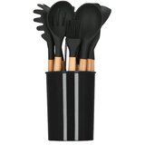 springos 12-delni kuhinjski pribor. Črni silikonski kuhinjski dodatki., (21629938) | Shoptok.si