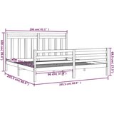  Posteljni okvir črn iz trdnega lesa 200x200 cm, (20684846) | Shoptok.si